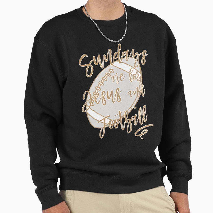 Sundays Are Jesus And Football Sweatshirt - Graphic Print Unisex - T-Shirt, Sweatshirt, Hoodie