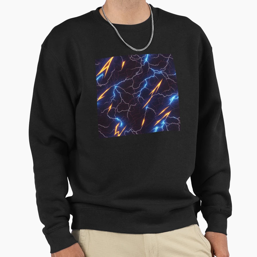 Electricity Lightning Bolts Sweatshirt - Casual Everyday Wear Men Women - T-Shirt, Sweatshirt, Hoodie