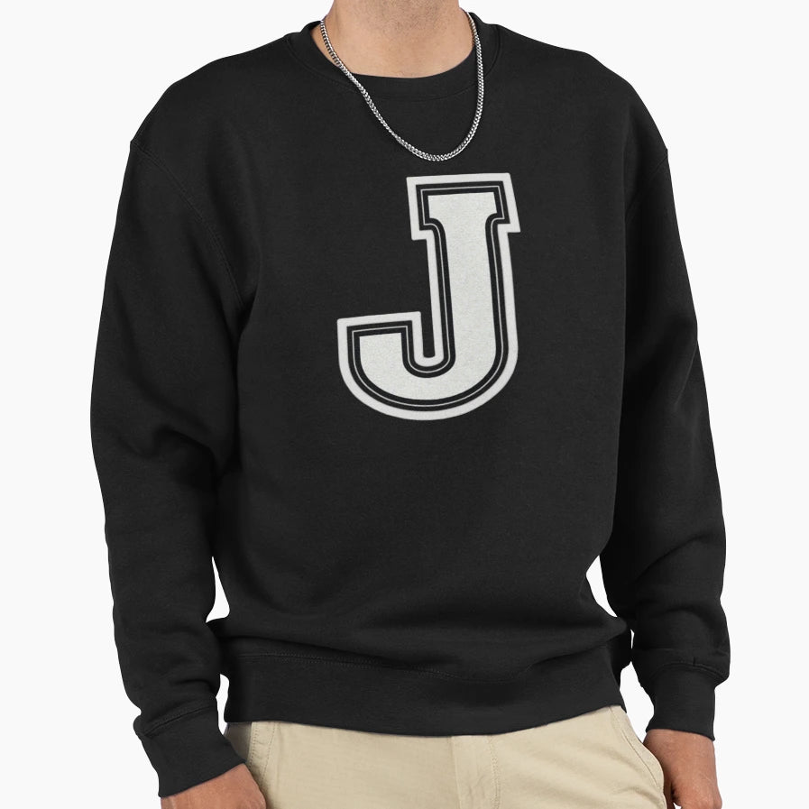 Varsity Letter J Letterman Sweatshirt - Fun Novelty Design Men Women - T-Shirt, Sweatshirt, Hoodie