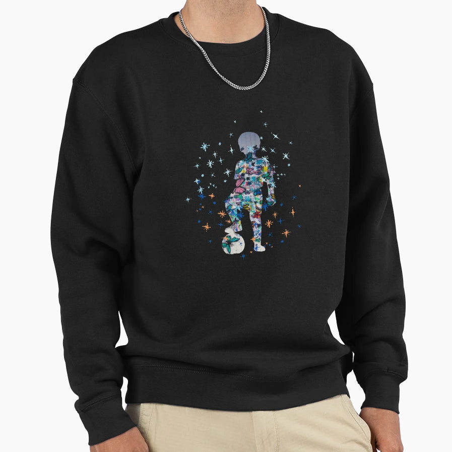 Playing Football Star Sweatshirt - Minimalist Print Men Women - T-Shirt, Sweatshirt, Hoodie