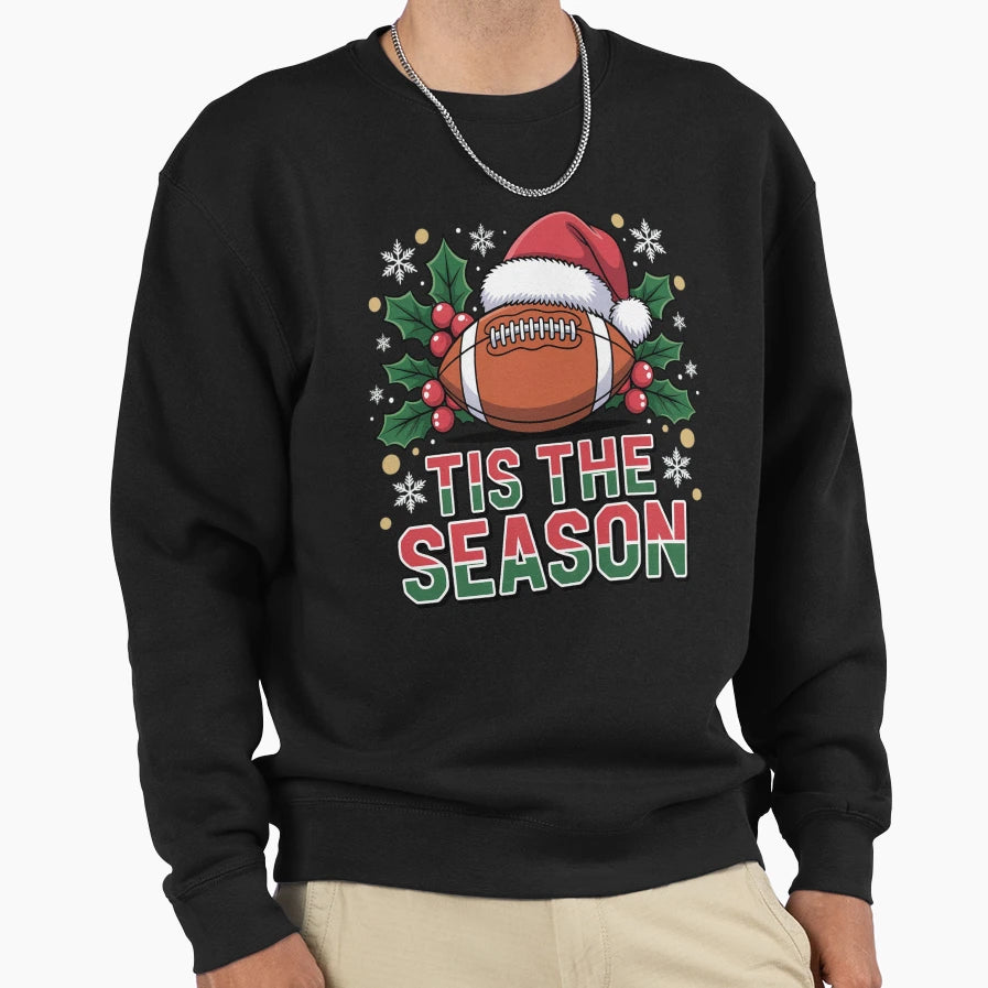 Santa Sports Football Player Tis Sweatshirt - Casual Everyday Wear Unisex - T-Shirt, Sweatshirt, Hoodie