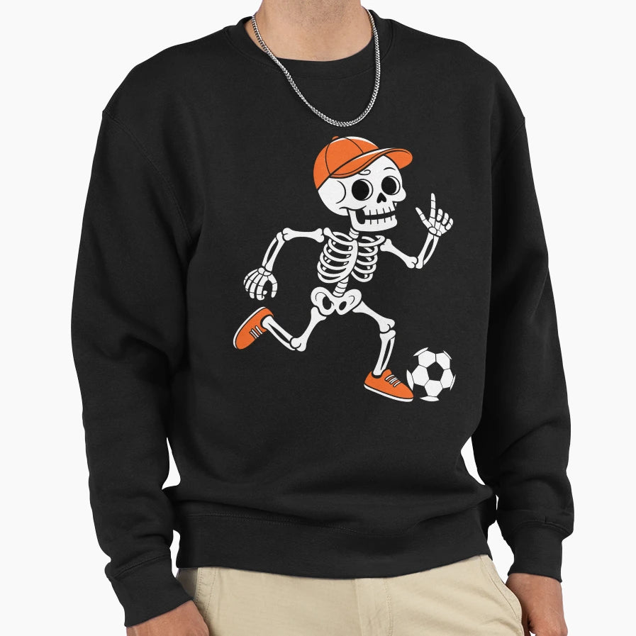 Skeleton Soccer Funny Sweatshirt - Trendy Graphic Men Women - T-Shirt, Sweatshirt, Hoodie