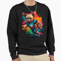 Grumpy Persian Cat Playing American Sweatshirt - Trendy Graphic Unisex - T-Shirt, Sweatshirt, Hoodie