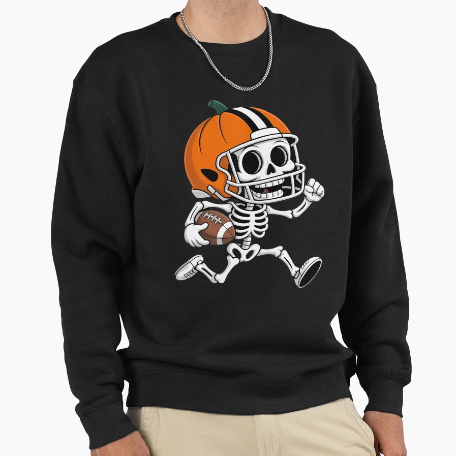 Skeleton American Football Player Sweatshirt - Graphic Print Men Women - T-Shirt, Sweatshirt, Hoodie