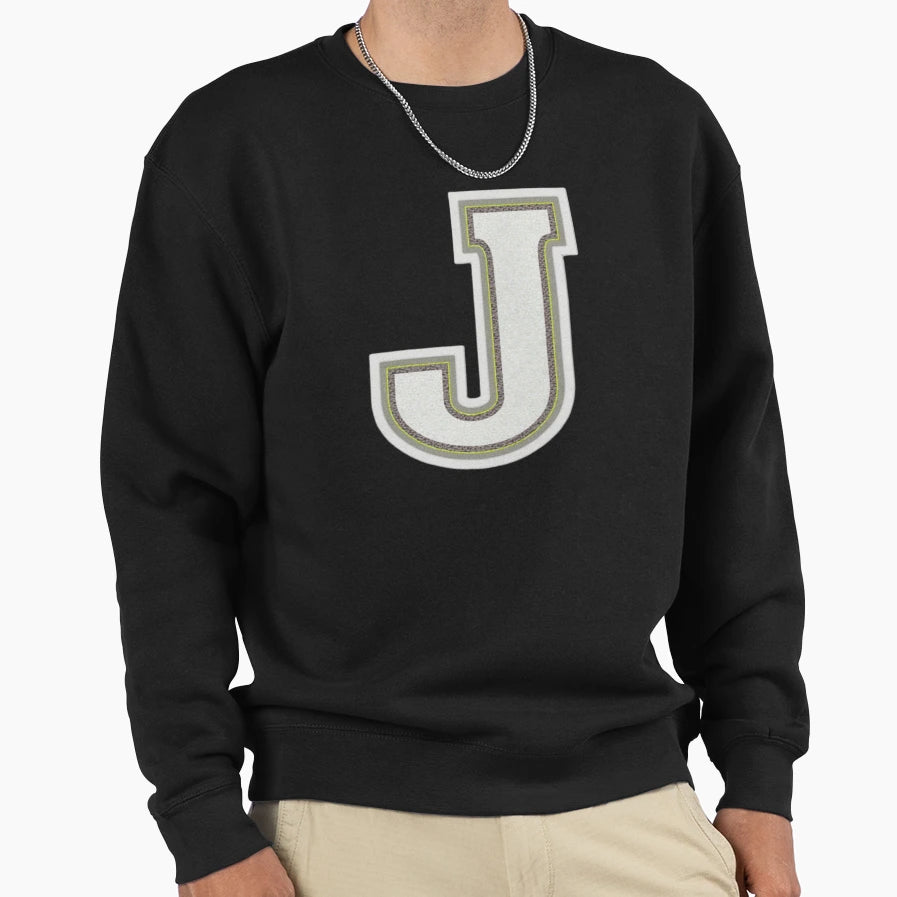 Varsity Letter J Letterman Jacket Sweatshirt - Custom Art Print for Adults - T-Shirt, Sweatshirt, Hoodie