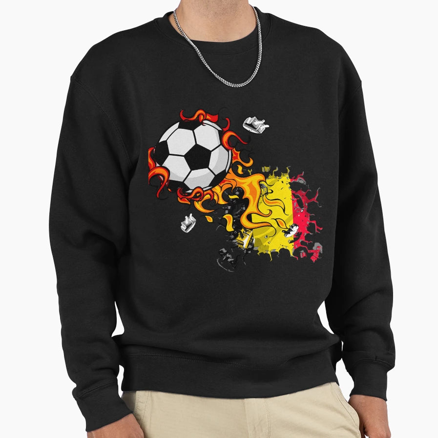 Belgium Soccer Belgium Flag Sweatshirt - Fun Novelty Design Men Women - T-Shirt, Sweatshirt, Hoodie