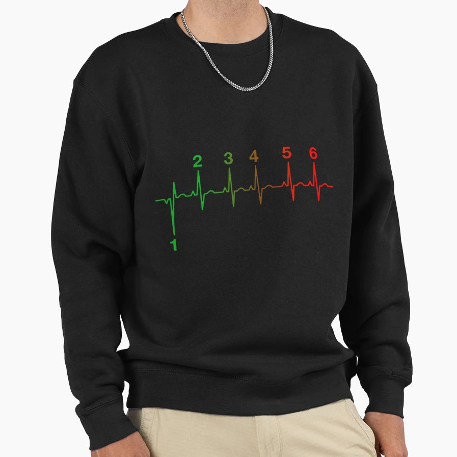 Motorcycle Heartbeat Gear Shift Sweatshirt - Trendy Graphic Unisex - T-Shirt, Sweatshirt, Hoodie