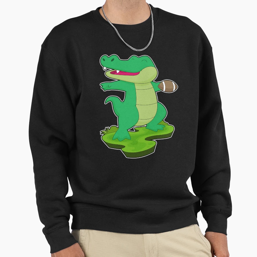 Crocodile American Football Sports Sweatshirt - Novelty Apparel Unisex - T-Shirt, Sweatshirt, Hoodie