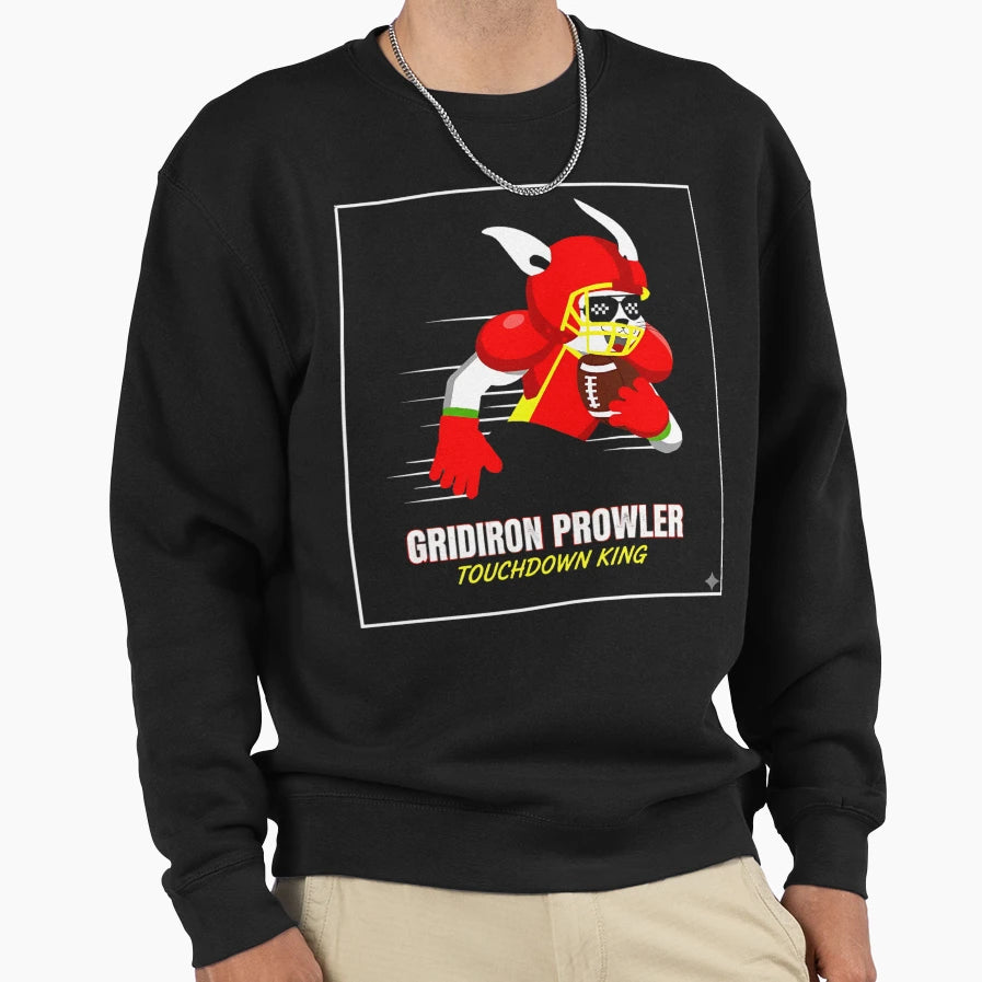 Gridiron Prowler Funny Football Sweatshirt - Minimalist Print Unisex - T-Shirt, Sweatshirt, Hoodie