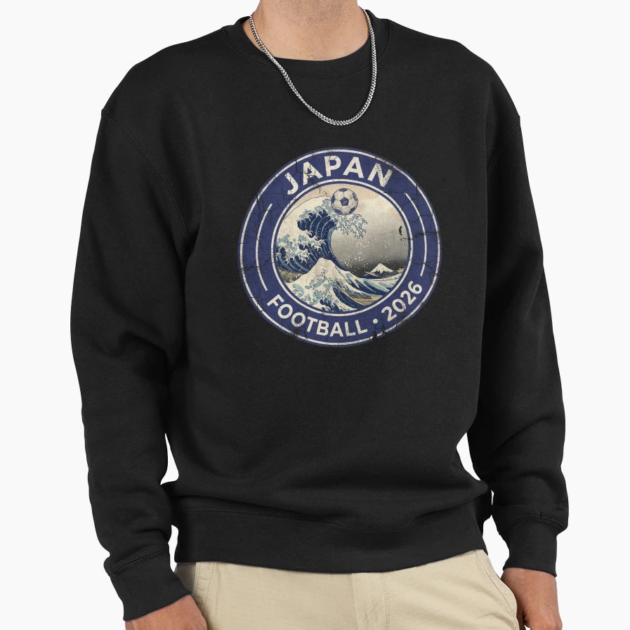 Japan 2026 Football Great Wave Sweatshirt - Fun Novelty Design Unisex - T-Shirt, Sweatshirt, Hoodie