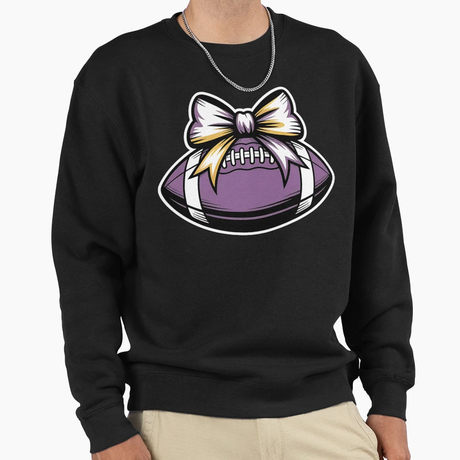 Purple Yellow Gold Football Sweatshirt - Aesthetic Graphic Men Women - T-Shirt, Sweatshirt, Hoodie