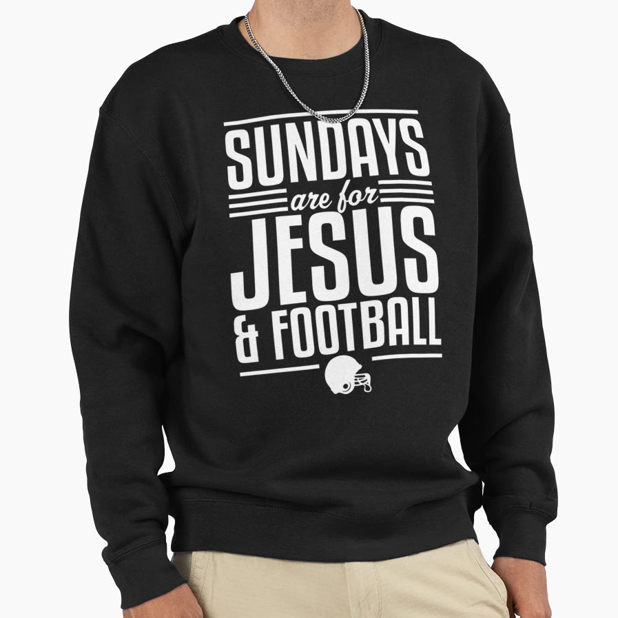 Sundays Are Jesus And Football Sweatshirt - Aesthetic Graphic for Adults - T-Shirt, Sweatshirt, Hoodie