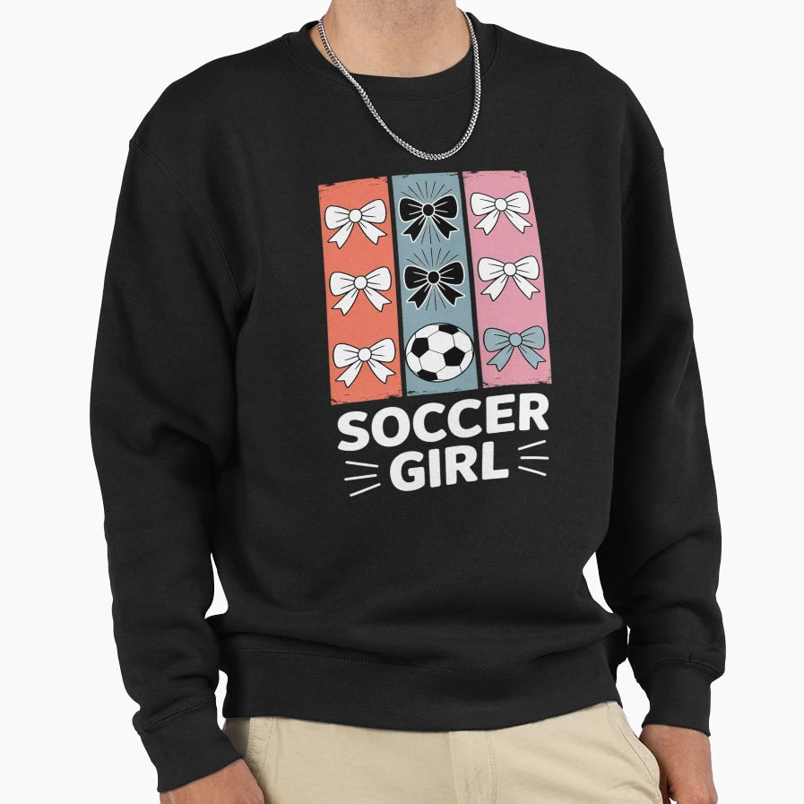 Soccer Coquette Bow Soccer Soccer Sweatshirt - Streetwear Style Men Women - T-Shirt, Sweatshirt, Hoodie