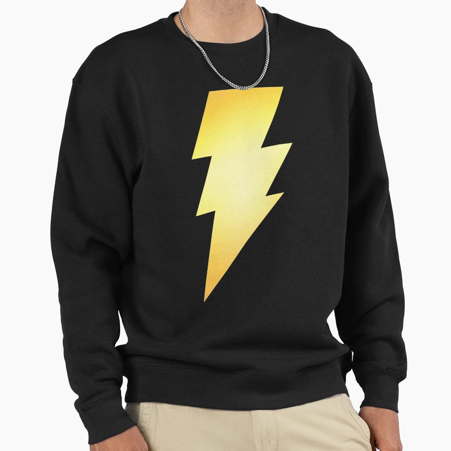 Black Adam Shazam Lightning Sweatshirt - Casual Everyday Wear Men Women - T-Shirt, Sweatshirt, Hoodie