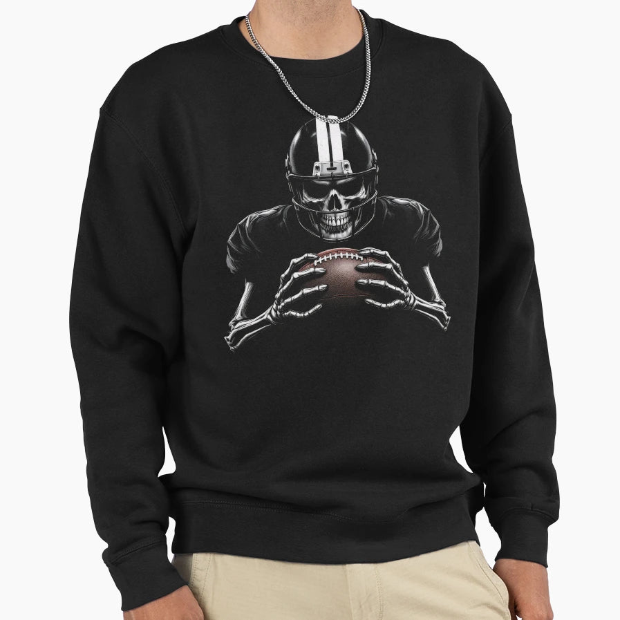 Skeleton American Football Player Sweatshirt - Unique Graphic Unisex - T-Shirt, Sweatshirt, Hoodie