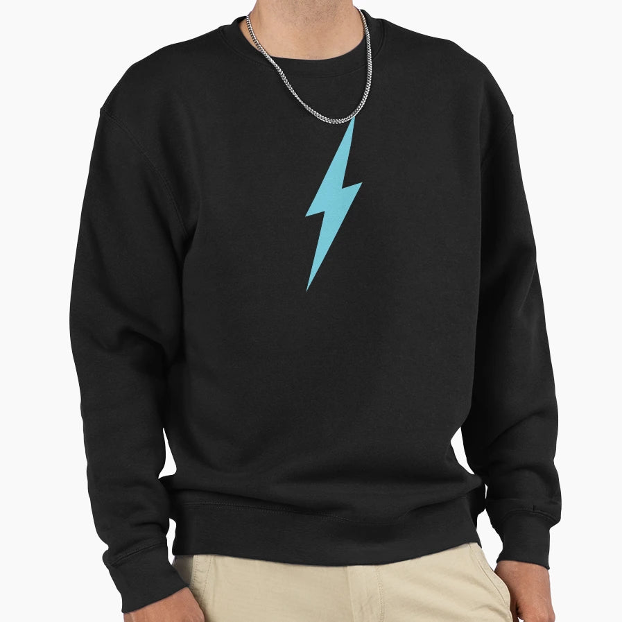 Light Blue Lightning Bolt Sweatshirt - Fun Novelty Design Unisex - T-Shirt, Sweatshirt, Hoodie