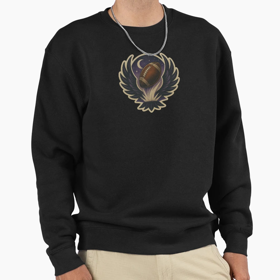 Moonlit Winged Emblem Sweatshirt - Trendy Graphic Unisex - T-Shirt, Sweatshirt, Hoodie