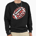 Heart Patterned Football Sweatshirt - Fun Novelty Design Men Women - T-Shirt, Sweatshirt, Hoodie