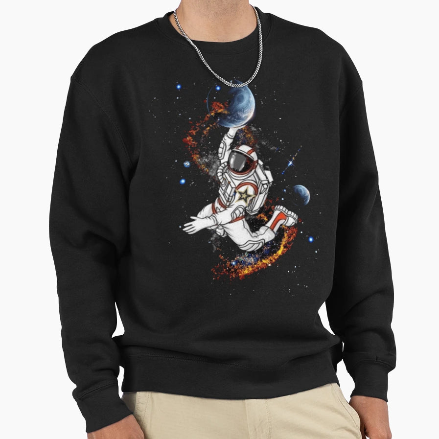 Astronaut Trowin Moon Sweatshirt - Novelty Apparel for Adults - T-Shirt, Sweatshirt, Hoodie