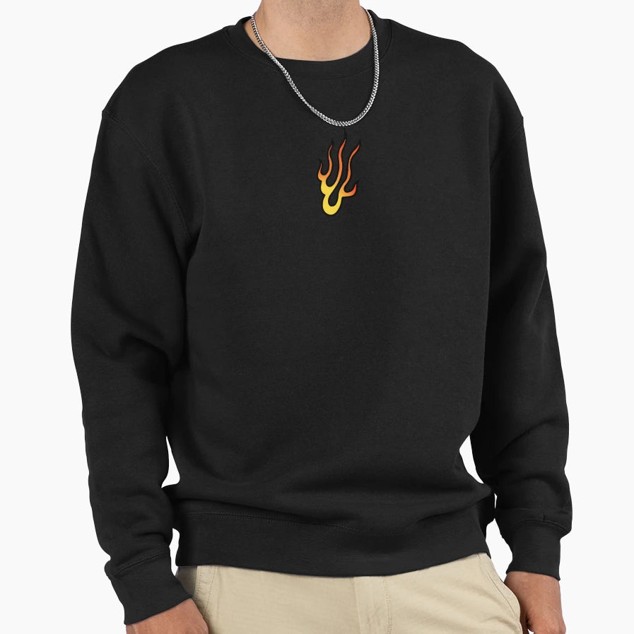 Flame Pattern Sweatshirt - Minimalist Print Unisex - T-Shirt, Sweatshirt, Hoodie