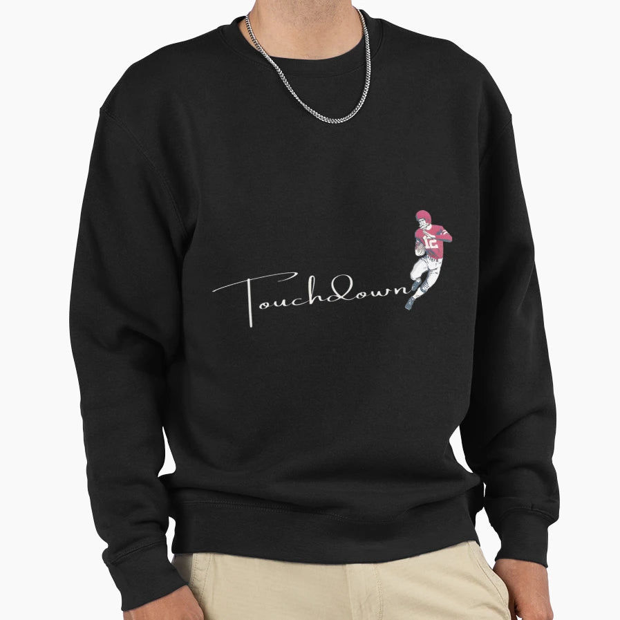 Football Player Scoring Touchdown Sweatshirt - Graphic Print Men Women - T-Shirt, Sweatshirt, Hoodie