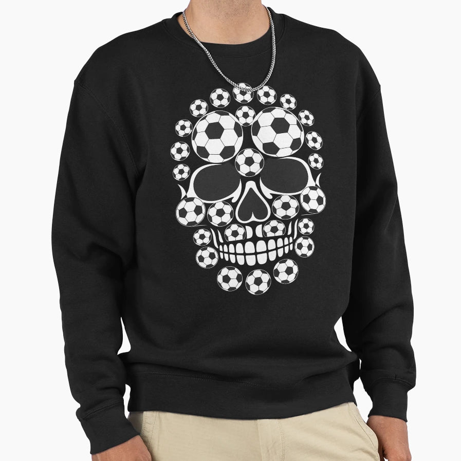 Soccer Ball Skull Skeleton Costume Sweatshirt - Minimalist Print Men Women - T-Shirt, Sweatshirt, Hoodie