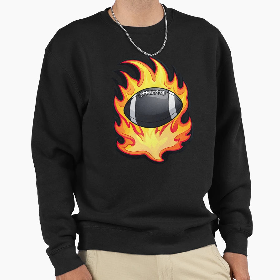 American Football Fire Football Sweatshirt - Custom Art Print for Adults - T-Shirt, Sweatshirt, Hoodie