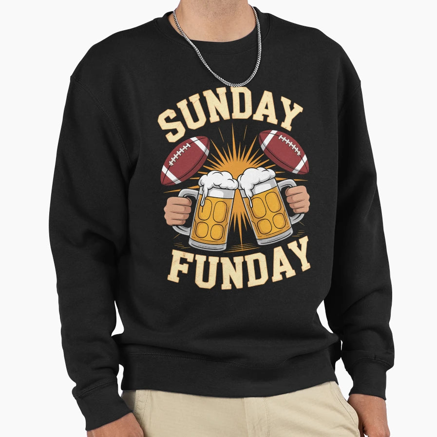 Sunday Funday Funny Football Sport Sweatshirt - Minimalist Print Unisex - T-Shirt, Sweatshirt, Hoodie