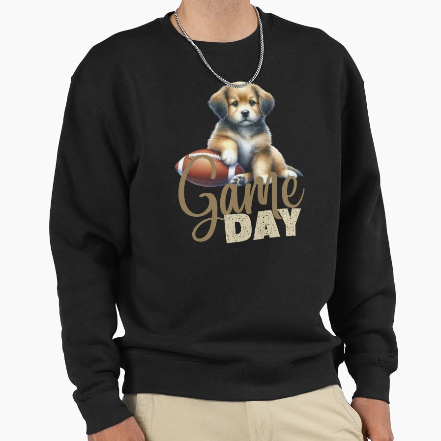 Puppy Football Game Day Sweatshirt - Trendy Graphic for Adults - T-Shirt, Sweatshirt, Hoodie