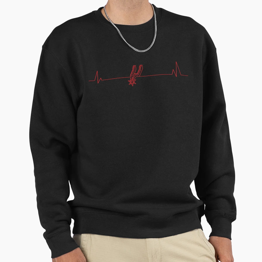 Spurs Heartbeat Pulse Sweatshirt - Minimalist Print for Adults - T-Shirt, Sweatshirt, Hoodie