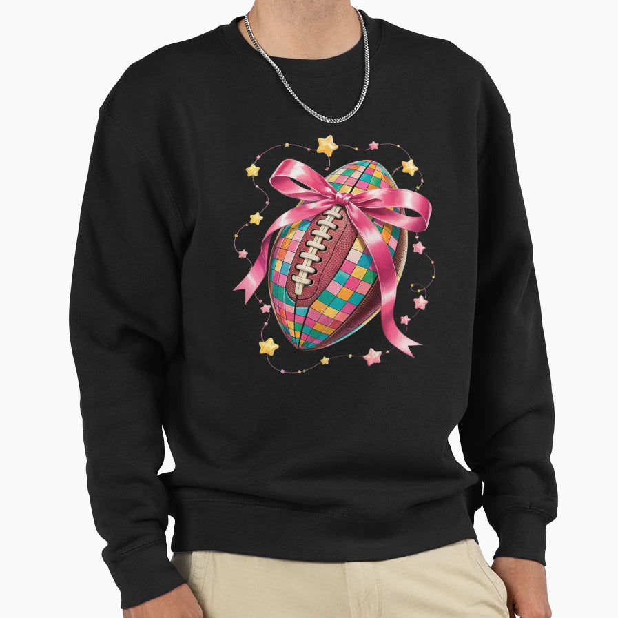 Coquette Football Bow Game Sweatshirt - Casual Everyday Wear for Adults - T-Shirt, Sweatshirt, Hoodie