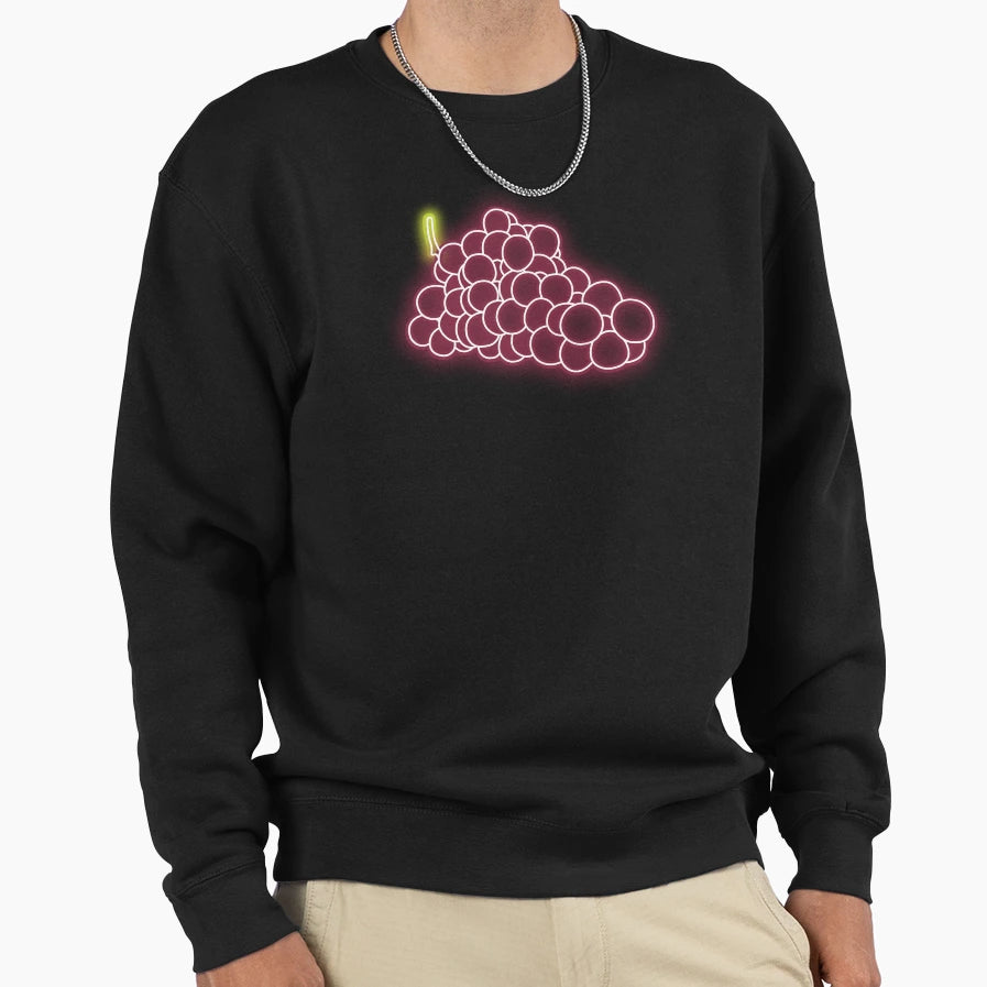 Heartbeat Neon Grape Sweatshirt - Fun Novelty Design Men Women - T-Shirt, Sweatshirt, Hoodie