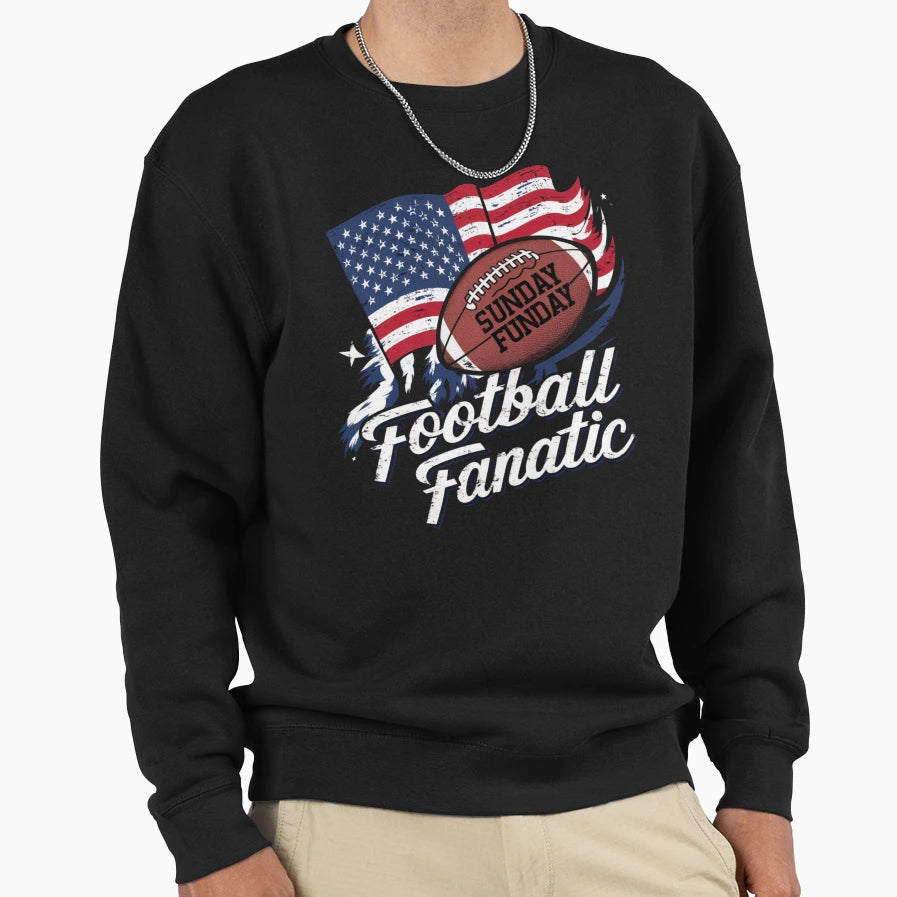 Football Fanatic Sunday Funday Sweatshirt - Minimalist Print Unisex - T-Shirt, Sweatshirt, Hoodie