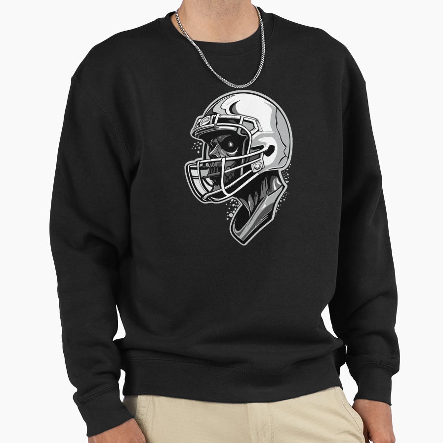 Football Skull Bold Gridiron Sweatshirt - Unique Graphic Men Women - T-Shirt, Sweatshirt, Hoodie