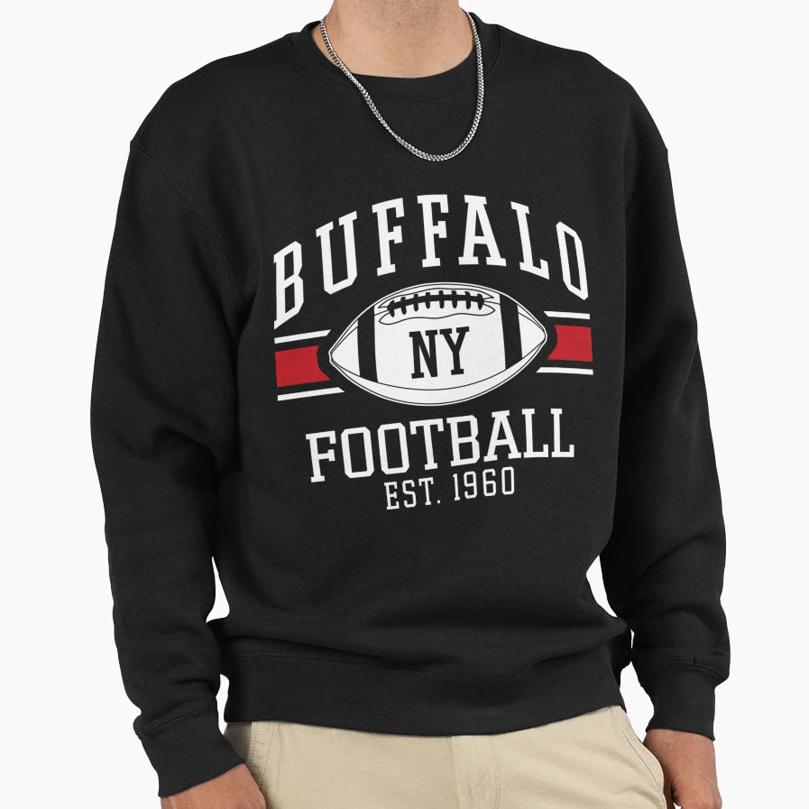 Buffalo New York Ny Football Sweatshirt - Casual Everyday Wear for Adults - T-Shirt, Sweatshirt, Hoodie