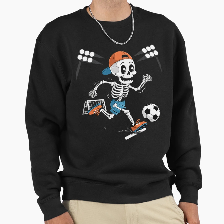 Skeleton Soccer Halloween Costume Sweatshirt - Trendy Graphic Men Women - T-Shirt, Sweatshirt, Hoodie