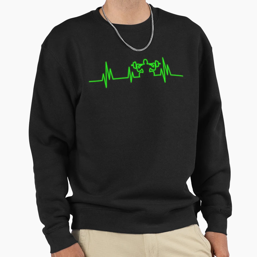 Heartbeat Weightlifting Sweatshirt - Streetwear Style Unisex - T-Shirt, Sweatshirt, Hoodie