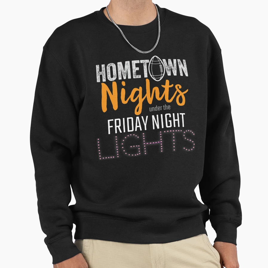 Hometown Nights Under Lights Sweatshirt - Graphic Print Unisex - T-Shirt, Sweatshirt, Hoodie