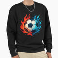 Fire And Ice Soccer Ball Game Day Sweatshirt - Novelty Apparel Unisex - T-Shirt, Sweatshirt, Hoodie