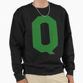 Alphabet Green Q Sports Letter Q Sweatshirt - Graphic Print Unisex - T-Shirt, Sweatshirt, Hoodie