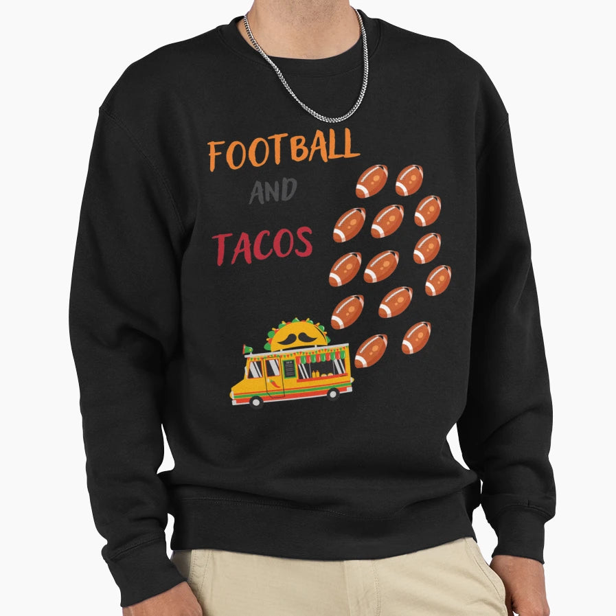 Football And Tacos Fitted T-Shirt - Streetwear Style for Adults - T-Shirt, Sweatshirt, Hoodie