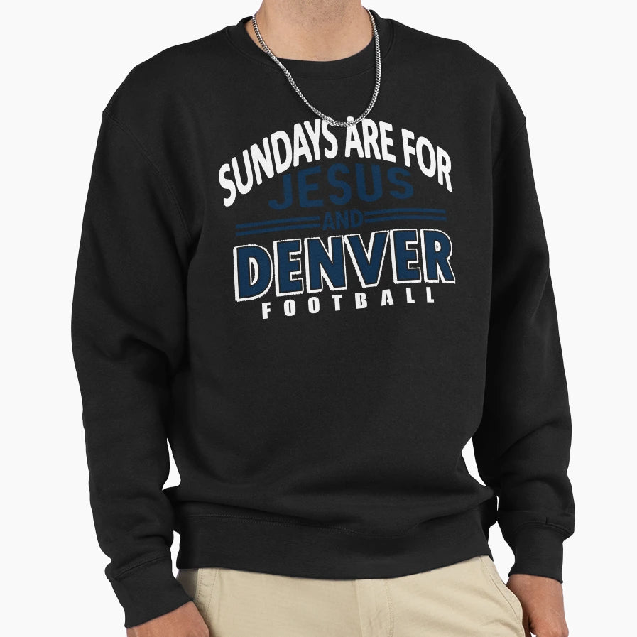 Denver Football Fan Jesus And Sweatshirt - Unique Graphic for Adults - T-Shirt, Sweatshirt, Hoodie