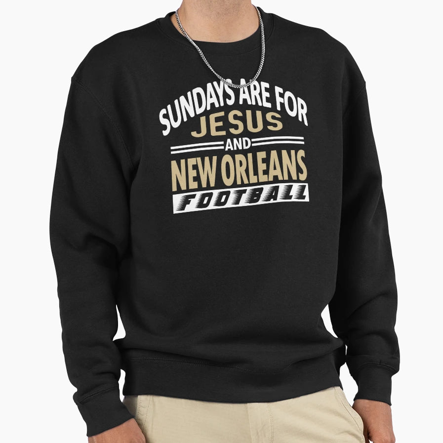New Orleans Pro Football And Jesus Sweatshirt - Trendy Graphic for Adults - T-Shirt, Sweatshirt, Hoodie