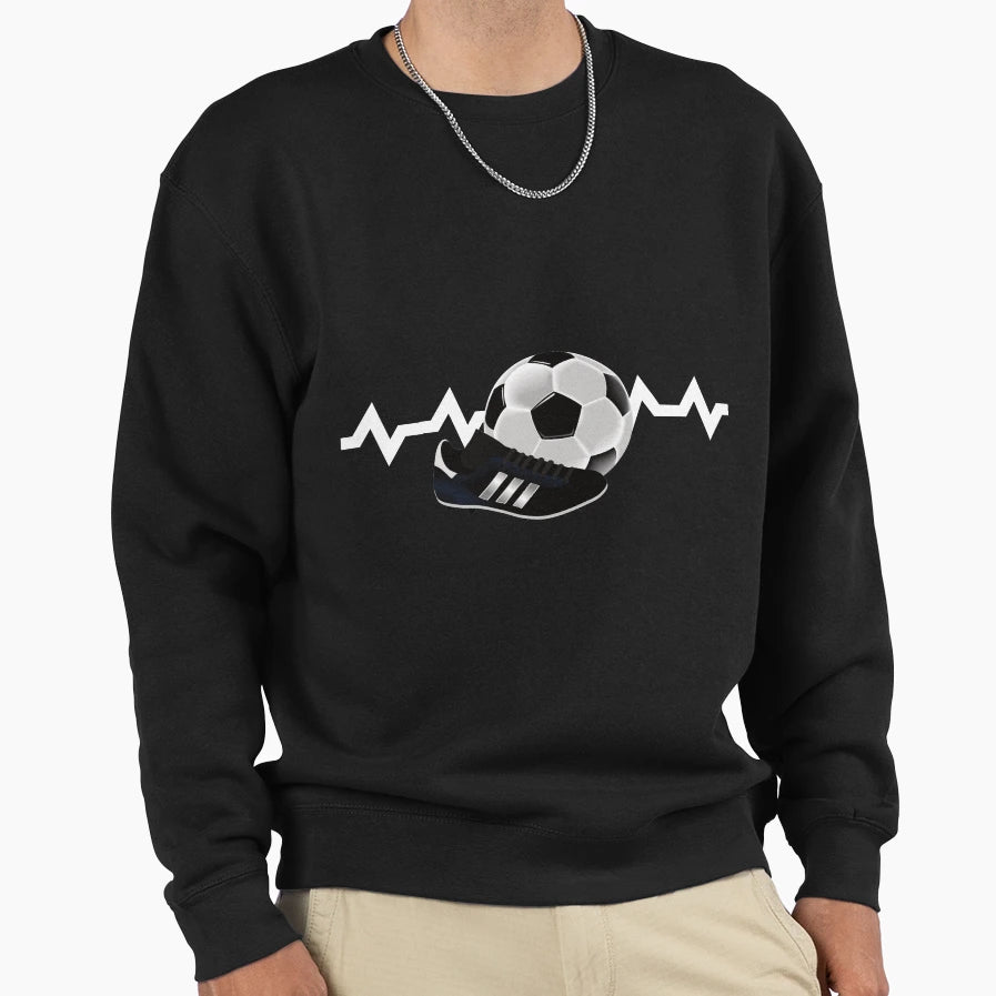 Soccer Heartbeat Sweatshirt - Casual Everyday Wear for Adults - T-Shirt, Sweatshirt, Hoodie