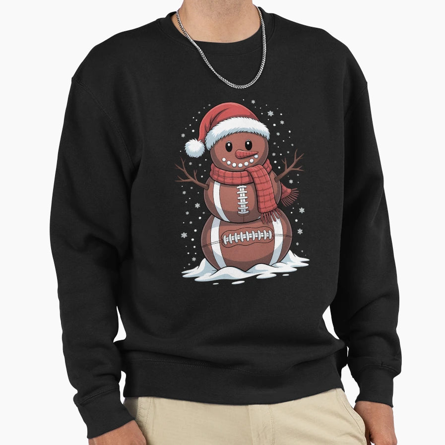 Football Snowman Football Sweatshirt - Trendy Graphic for Adults - T-Shirt, Sweatshirt, Hoodie