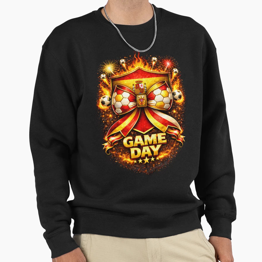 Spain Soccer Bow Game Day Art Sweatshirt - Custom Art Print Men Women - T-Shirt, Sweatshirt, Hoodie