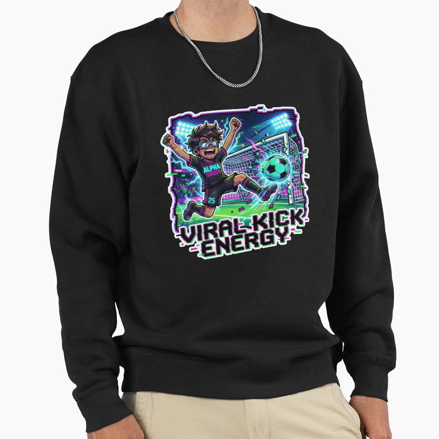 Viral Kick Energy Soccer Anime Sports Sweatshirt - Custom Art Print Unisex - T-Shirt, Sweatshirt, Hoodie