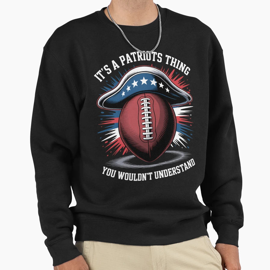 Football Lovers Support Us Patriotic Sweatshirt - Graphic Print Unisex - T-Shirt, Sweatshirt, Hoodie