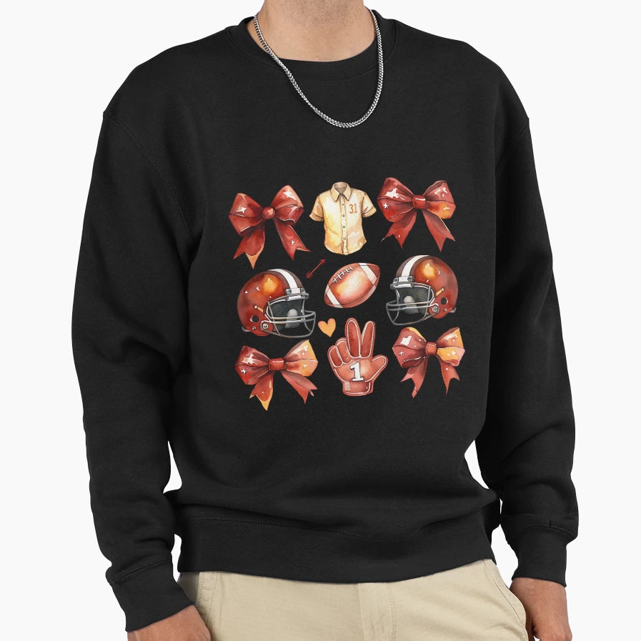 Game Day Football Watercolor Football T-Shirt - Novelty Apparel Men Women - T-Shirt, Sweatshirt, Hoodie