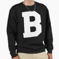 Alphabet White B Sports Letter B Sweatshirt - Minimalist Print for Adults - T-Shirt, Sweatshirt, Hoodie